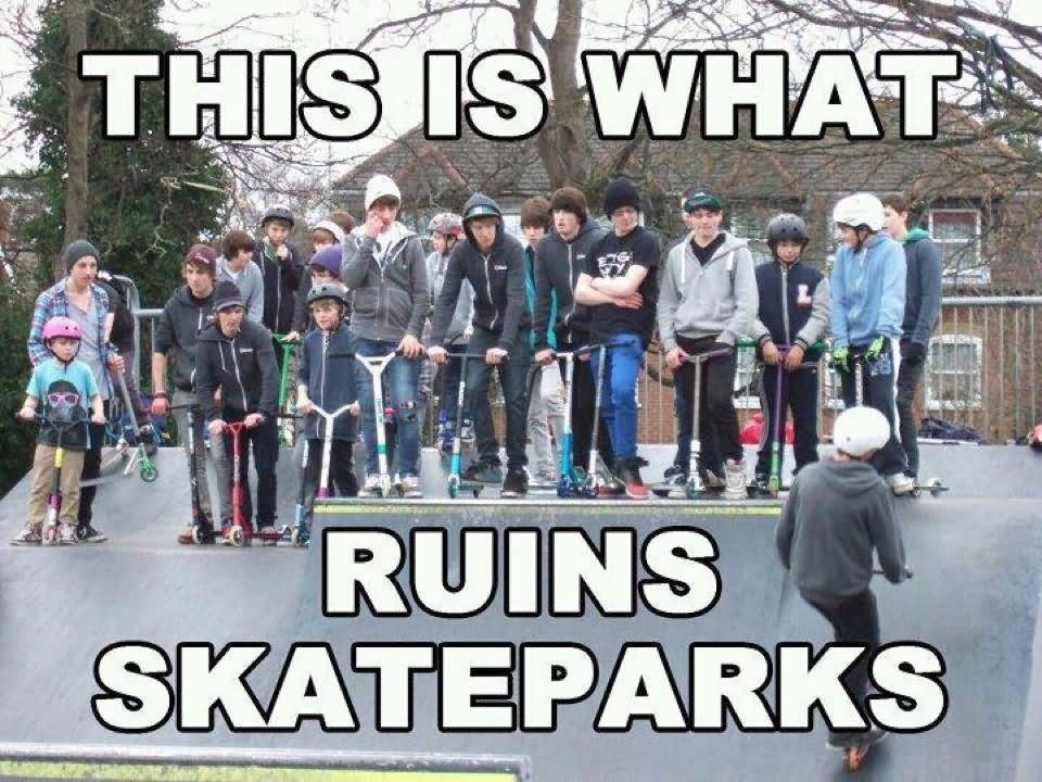 This Is What Ruins Skateparks Funny Skateboarding Meme Picture
