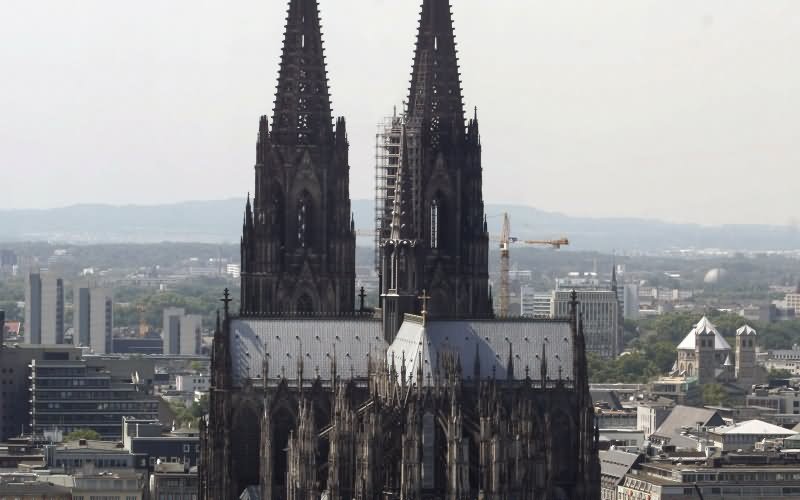 Top Of The Cologne Cathedral In Germany