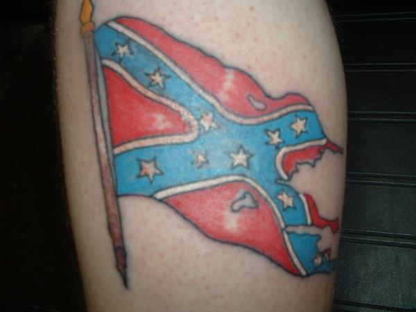 Torn Rebel Flag Tattoo Design For Sleeve