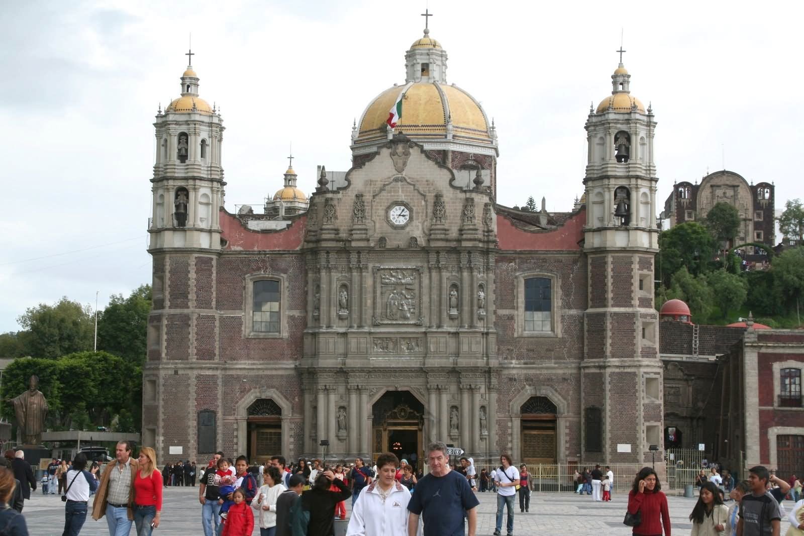 Tourists At The Basilica of Our Lady of Guadalupe In Mexico