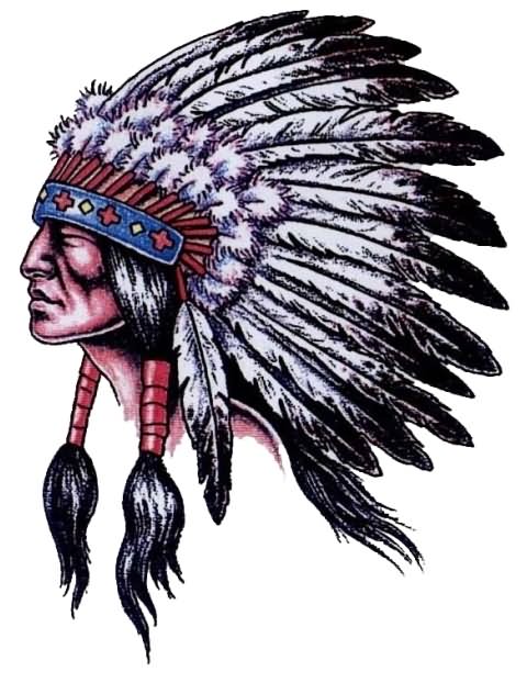 Traditional Indian Chief Face Tattoo Design