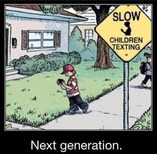 Very Funny Children Texting Sign Board Image