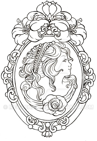 Victorian Hand Mirror Tattoo Design by Metacharis