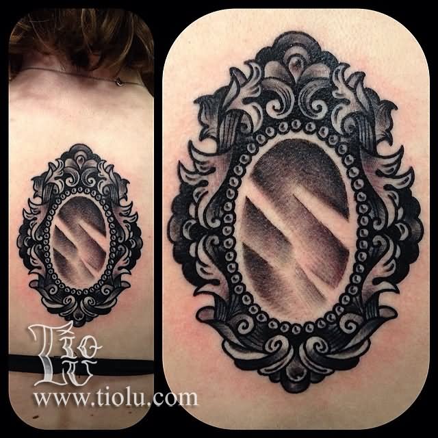 Victorian Hand Mirror Tattoo For Girls