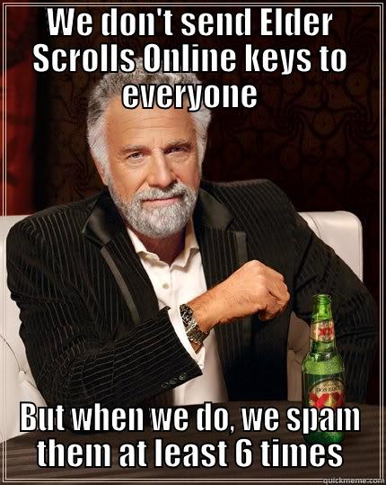 We Don't Send Elder Scrolls Online Keys To Everyone But When We Do We Spam Them At Least 6 Times Funny Online Meme Picture