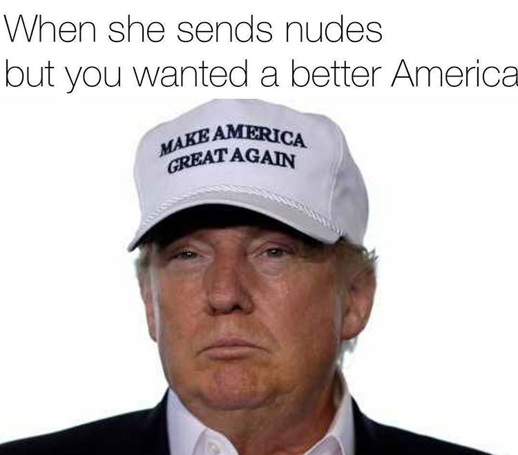 When She Sends Nudes But You Wanted A Better America Funny Donald Trump Meme Photo