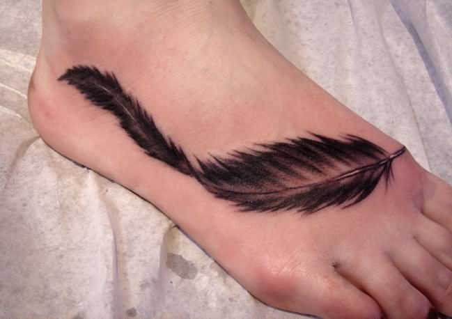 Wonderful Feather Tattoo On Right Foot By CitizenInkStudios
