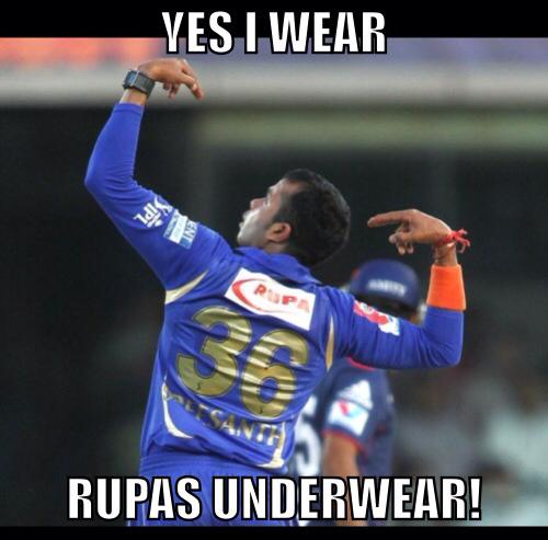 Yes I Wear Rupas Underwear Funny Cricket Meme Image