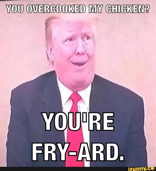 You Overcooked My Chicken You Are Fry-Ard Funny Donald Trump Meme Picture