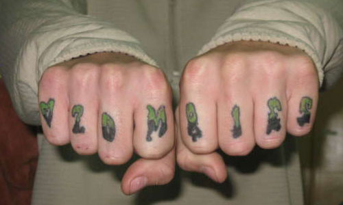 Zombies Knuckle Tattoos