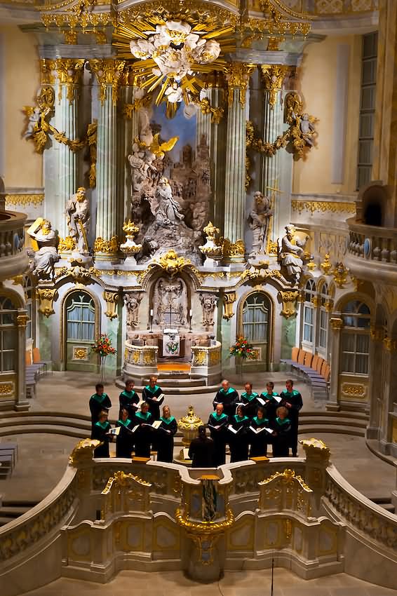 A Choir Performs A Concert Inside The Frauenkirche Dresden