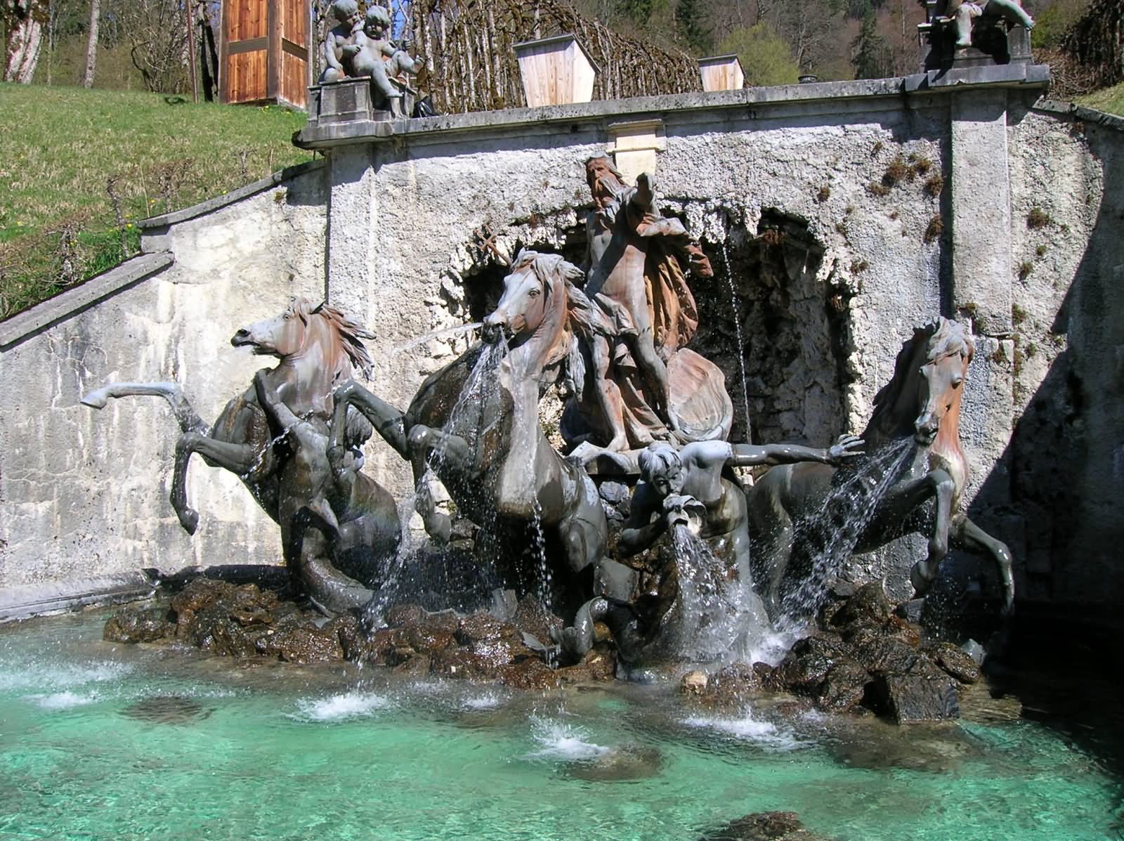 A Spectacular Fountain At Linderhof Palace