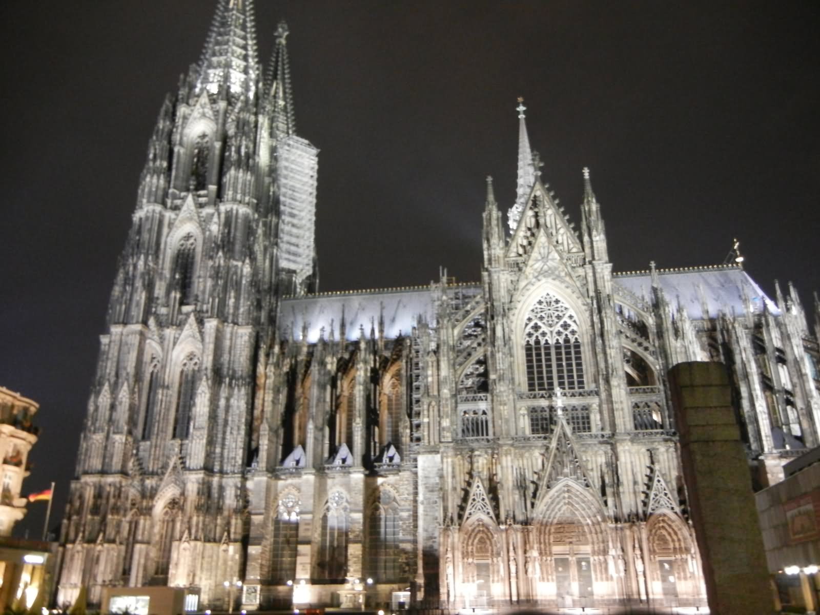 A View Of The Cologne Cathedral At Night
