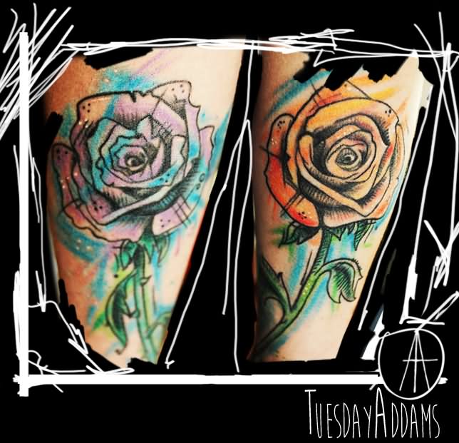 Abstract Roses Tattoo On Tuesday Addams