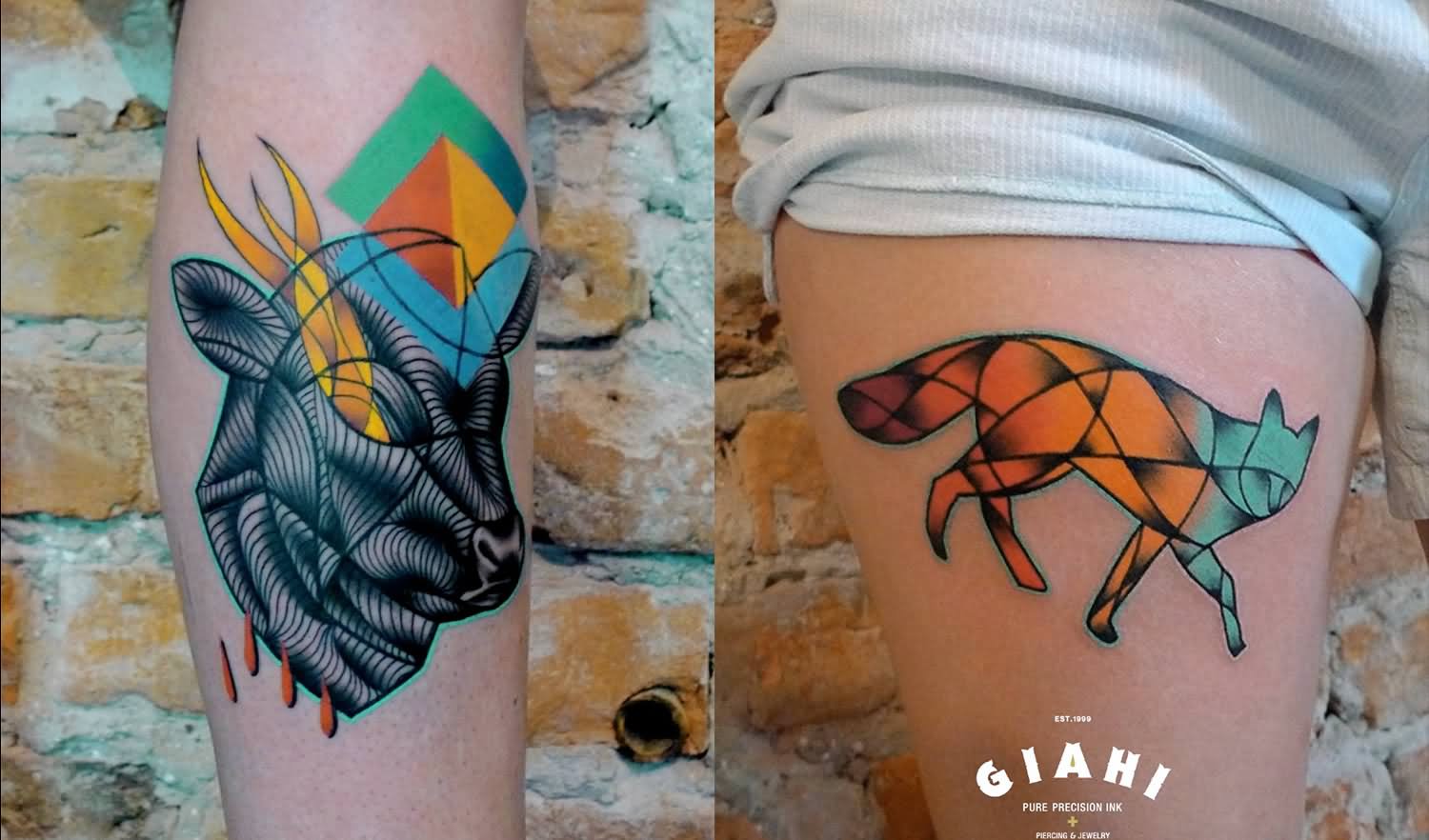 Abstract Two Animals Tattoo Design By Jeff Norton