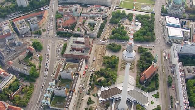 Aerial View Of The Fernsehturm Tower In Berlin