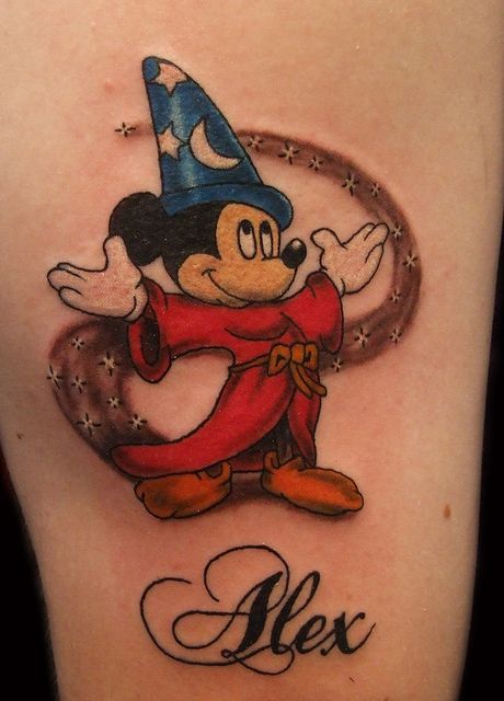 Alex Name And Mickey Mouse Tattoo by Paulo