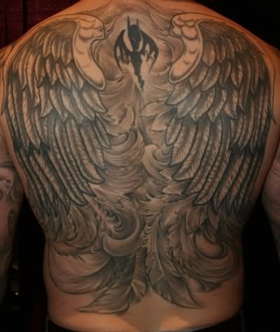 Amazing Angel Wings Tattoo On Full Back