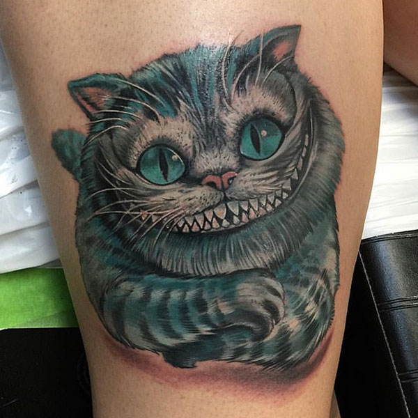 Amazing Cheshire Cat Tattoo