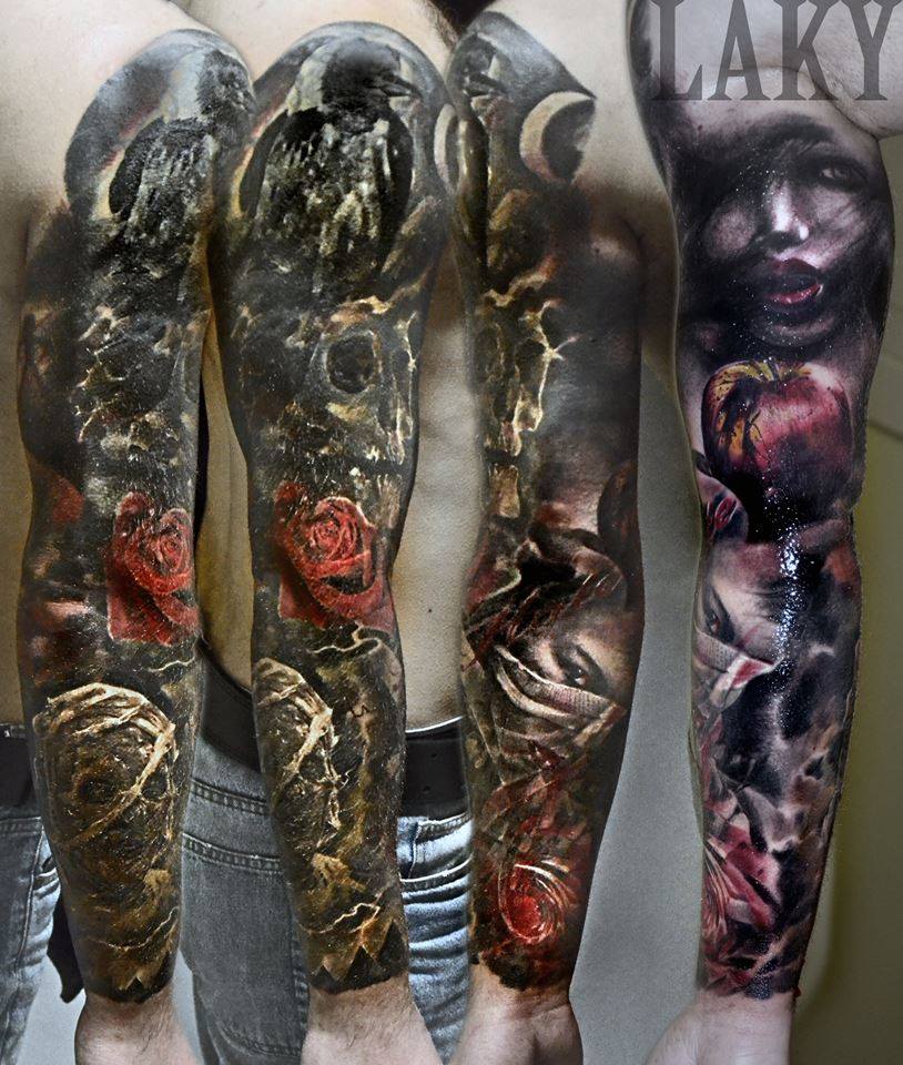 Amazing Colored Tattoo On Sleeve