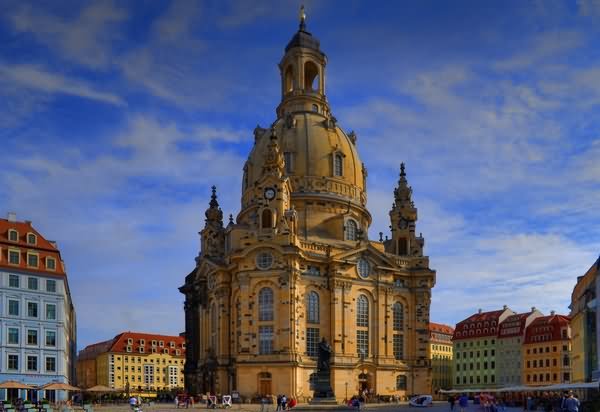 Amazing View Of The Frauenkirche Dresden During Sunset