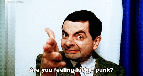 Are You Feeling Lucky Punk Funny Mr Bean Gif Picture For Whatsapp