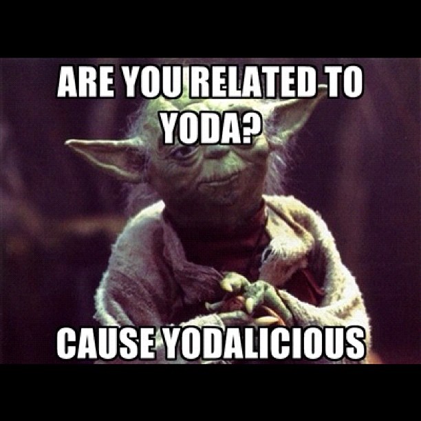 Are You Related To Yoda Cause Yodalicious Funny Star War Meme Image