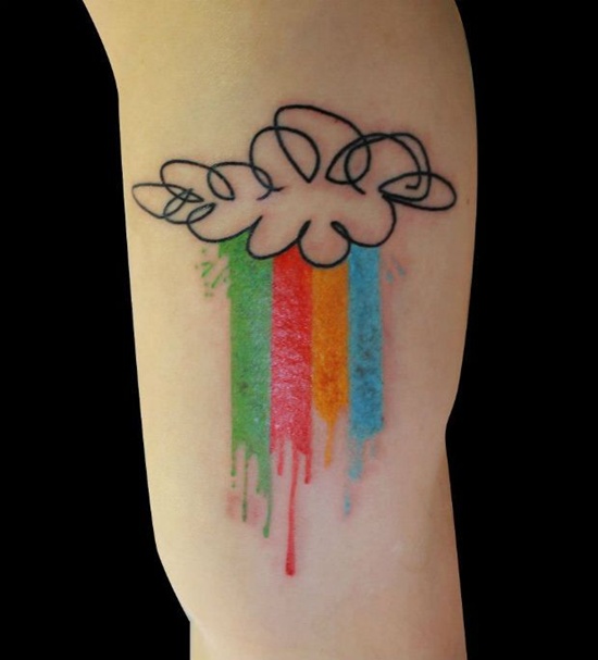 Attractive Cloud Tattoo Design For Half Sleeve