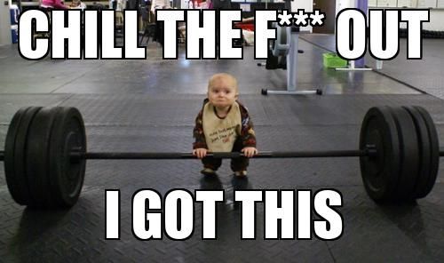 Baby Funny Weightlifting Meme Picture