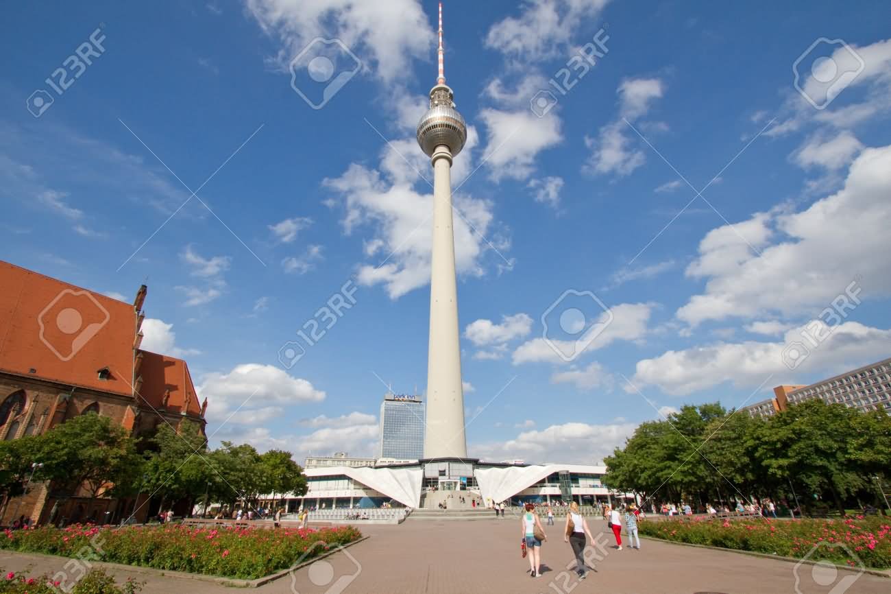 Beautiful Day Time View Of The Fernsehturm Tower In Germany
