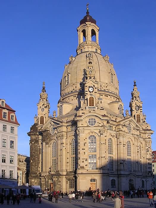 Beautiful Front Picture Of The Frauenkirche Dresden In Germany