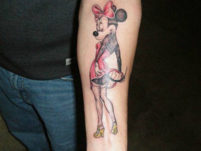 Beautiful Minnie Mouse Tattoo On Left Forearm