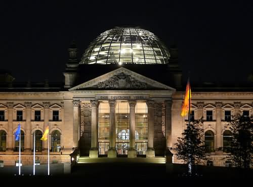 Beautiful Night Image Of The Reichstag Building, Berlin