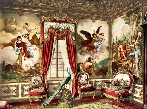 Beautiful Paintings Inside The Linderhof Palace In Bavaria
