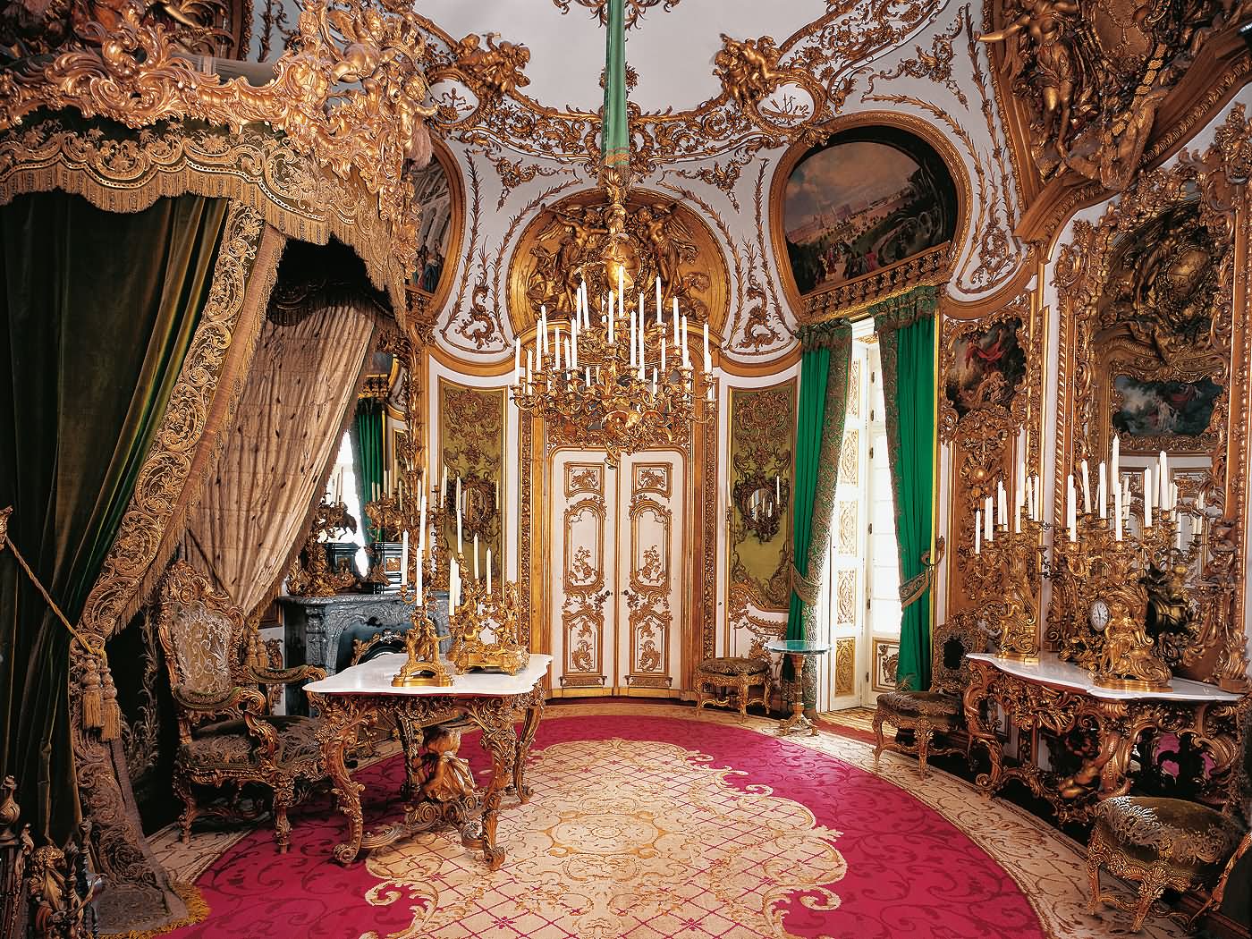 Beautiful Room Inside The Linderhof Palace In Bavaria, Germany