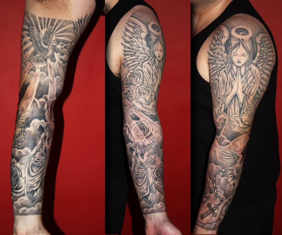 36+ Black And Grey Full Sleeve Tattoos