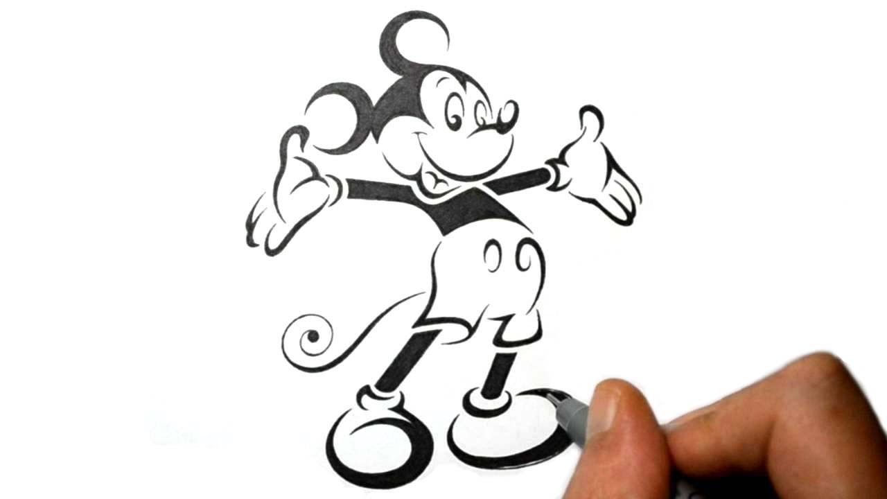 Black And White Mickey Mouse Tattoo Designs