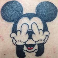 Black And White Mickey Mouse Tattoo