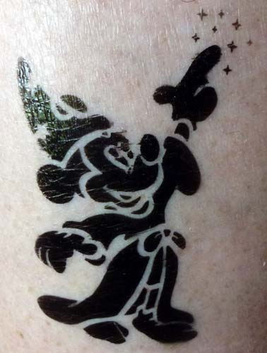 Black Ink Mickey Mouse Tattoo Image