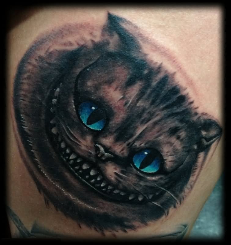 Blue Eyes Cheshire Cat Tattoo Image