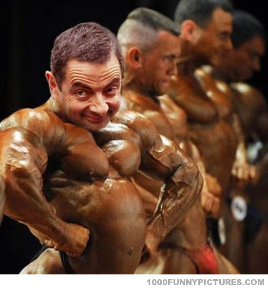 Body Builder Mr Bean Funny Picture