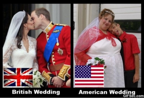 British Wedding Vs American Wedding Funny Meme Image