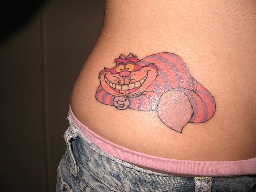 Cheshire Cat Tattoo On Lower Back