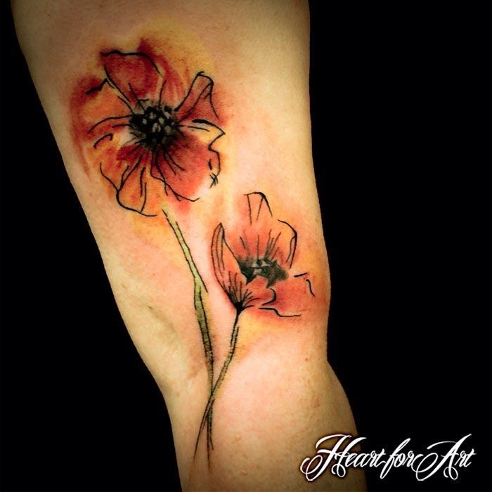 Classic Abstract Flowers Tattoo Design For Sleeve