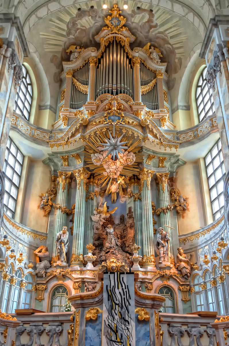 Closeup Of Altar Inside The Frauenkirche Dresden