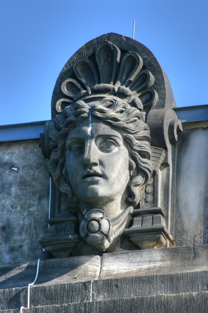 Closeup Of The Carved Figure Head On The Reichstag Building