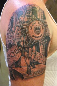 Colosseum Warrior Tattoo On Right Shoulder