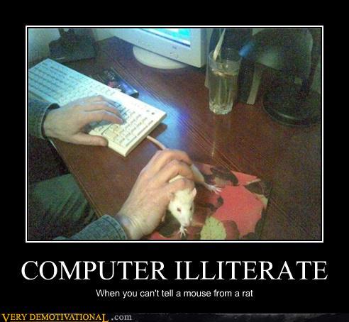 Computer Illiterate When You Can't Tell A Mouse From A Rat Funny Computer  Meme Image