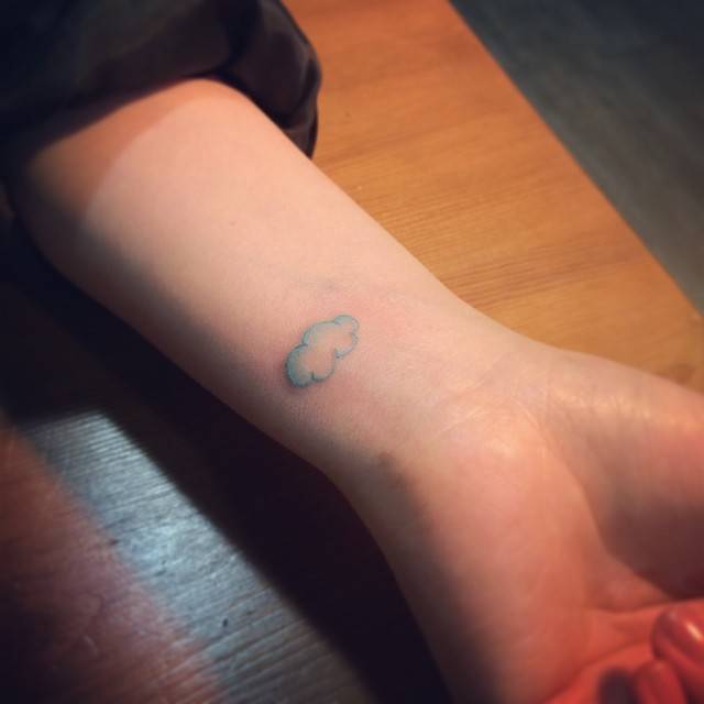 Cool Little Cloud Tattoo On Wrist