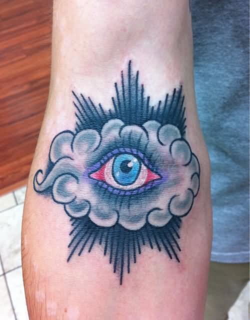 Eye In Cloud Tattoo Design For Sleeve